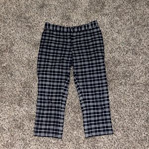 Amanda + Chelsea navy and white plaid capri pants
